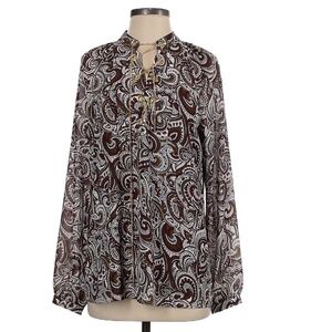 Michael Michael Kors Paisley Blouse with Gold Chain Sz M